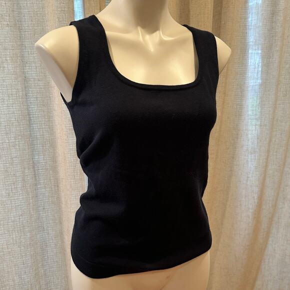 Ellen Tracy Navy Blue Knit Sleeveless Top sz M - Picture 7 of 7